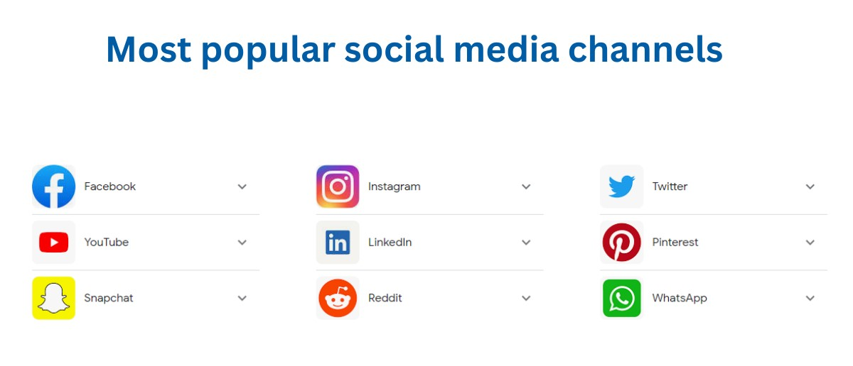 Most Popular Social Media Channels